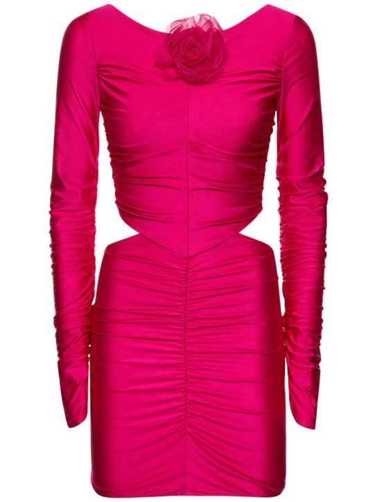 Giuseppe Di Morabito: Shiny stretch jersey mini dress - Fuşya - women_0 | Luisa Via Roma