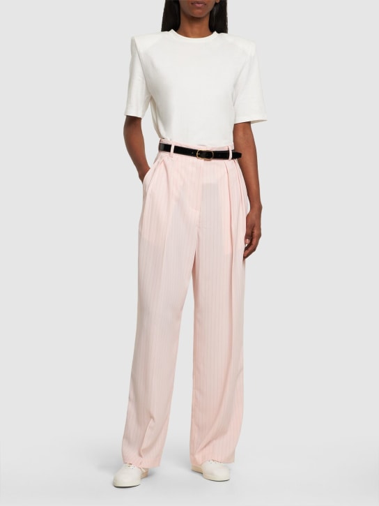The Frankie Shop: Tansy pleated fluid pants - Pink - women_1 | Luisa Via Roma