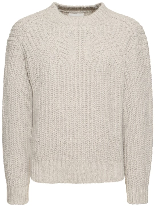 Marant: Wool blend knit crewneck sweater - Light Grey - men_0 | Luisa Via Roma