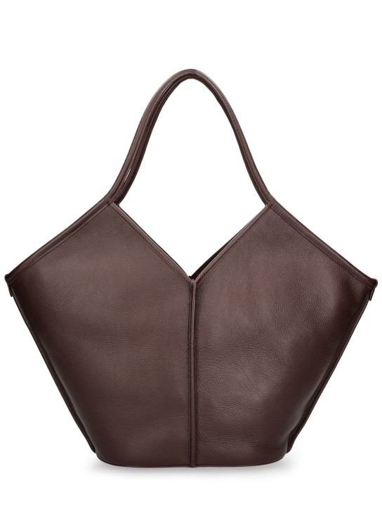 Hereu: Calella distressed leather shoulder bag - Dark Brown - women_0 | Luisa Via Roma