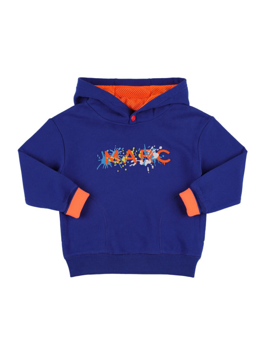 Marc Jacobs: Embroidered cotton hoodie - Blau - kids-boys_0 | Luisa Via Roma