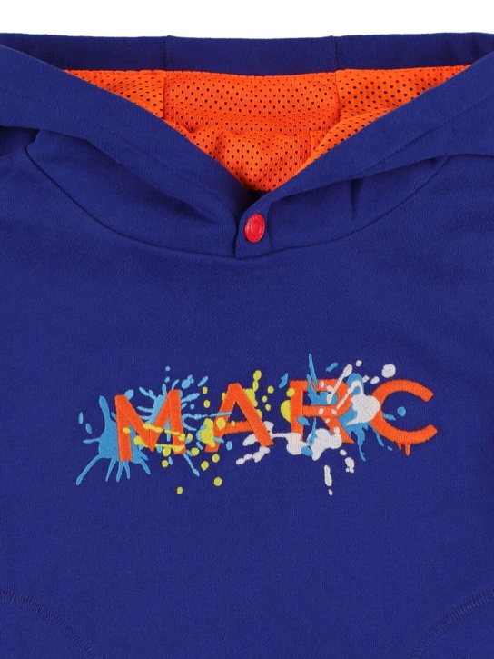 Marc Jacobs: Embroidered cotton hoodie - Blau - kids-boys_1 | Luisa Via Roma