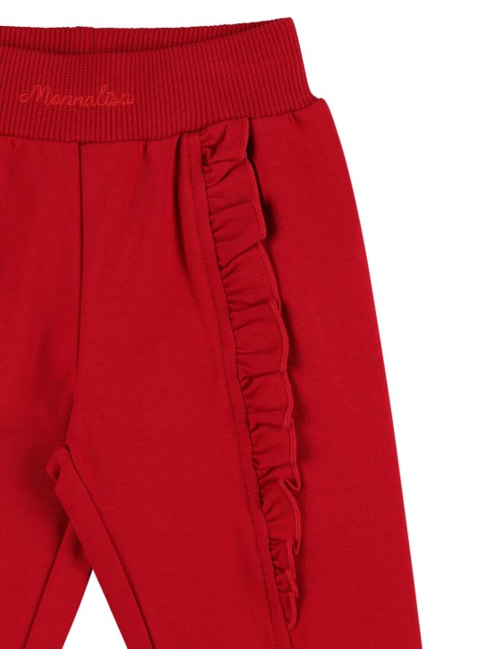 Monnalisa: Cotton blend sweatpants - Red - kids-girls_1 | Luisa Via Roma