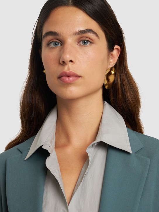 Dries Van Noten: Mix-Match brass & glass earrings - women_1 | Luisa Via Roma