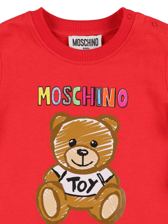Moschino: Rubberized cotton jersey t-shirt - kids-girls_1 | Luisa Via Roma