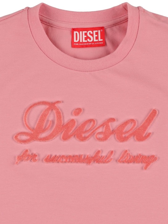 Diesel Kids: Cropped cotton t-shirt w/ logo - kids-girls_1 | Luisa Via Roma