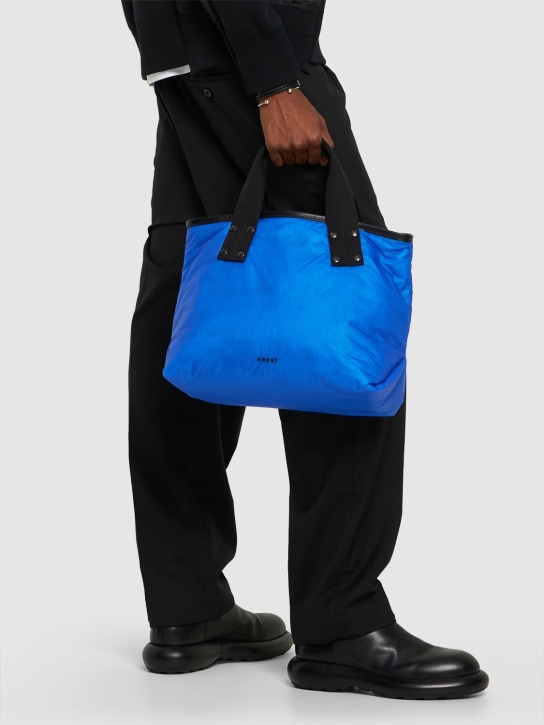 Sacai: Skytex medium tote bag - Blue - men_1 | Luisa Via Roma