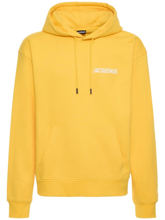 Jacquemus: Le Sweatshirt Jacquemus cotton hoodie - Yellow - men_0 | Luisa Via Roma