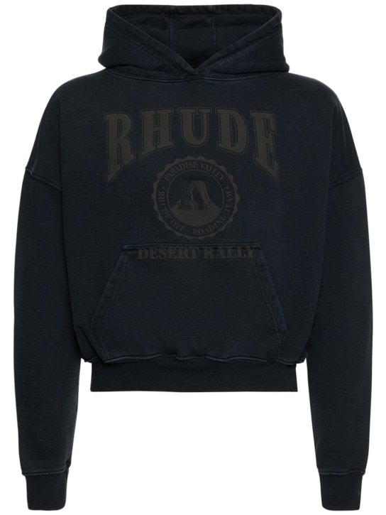 RHUDE: Desert Valley短款连帽卫衣 - 黑色 - men_0 | Luisa Via Roma