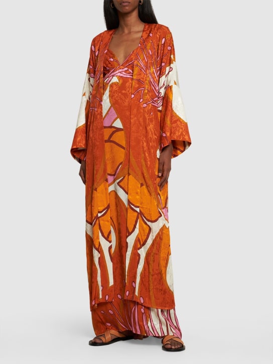 Johanna Ortiz: Romance Fluviar jacquard kimono dress - Renkli - women_1 | Luisa Via Roma