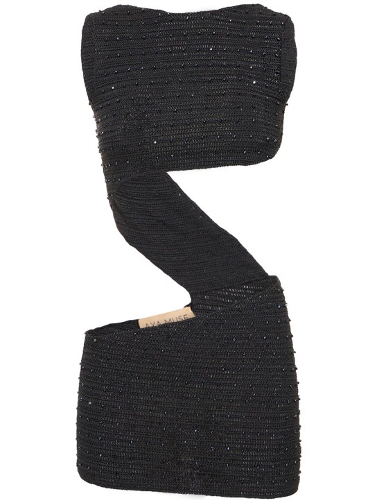 Aya Muse: Vestido corto de punto de viscosa - Azul Marino - women_0 | Luisa Via Roma