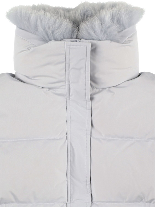 Yves Salomon Enfant: Piumino in nylon - Grigio Chiaro - kids-girls_1 | Luisa Via Roma