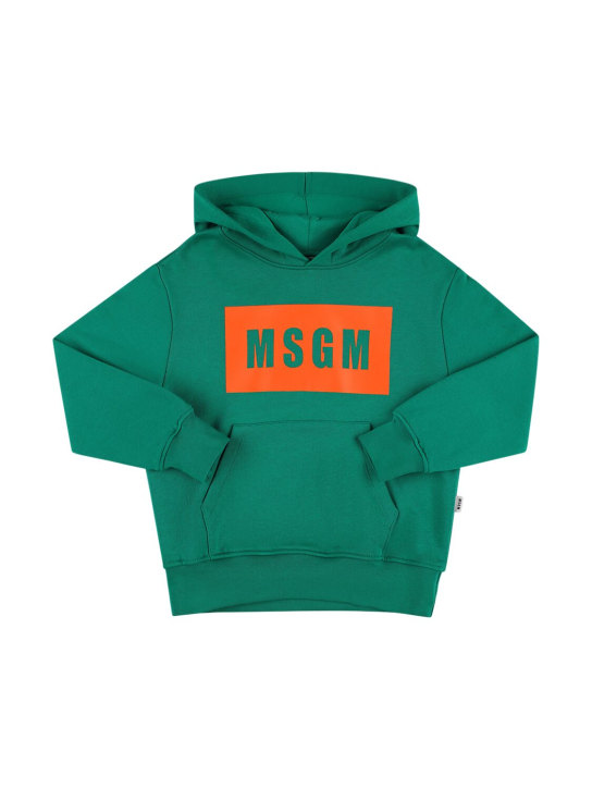 logo-print cotton hoodie