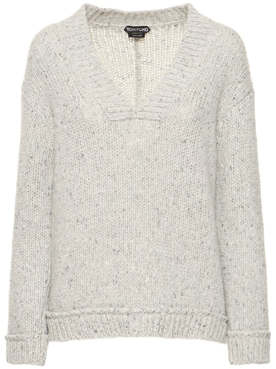 Tom Ford: Cashmere knit sweater - Grey - women_0 | Luisa Via Roma