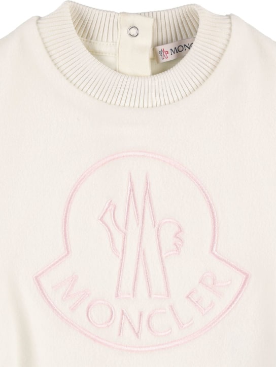 Moncler: Logo stretch tech sweatshirt - Natural - kids-girls_1 | Luisa Via Roma