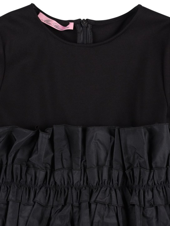 Miss Blumarine: Punto Milano & 포플린 드레스 - 블랙 - kids-girls_1 | Luisa Via Roma