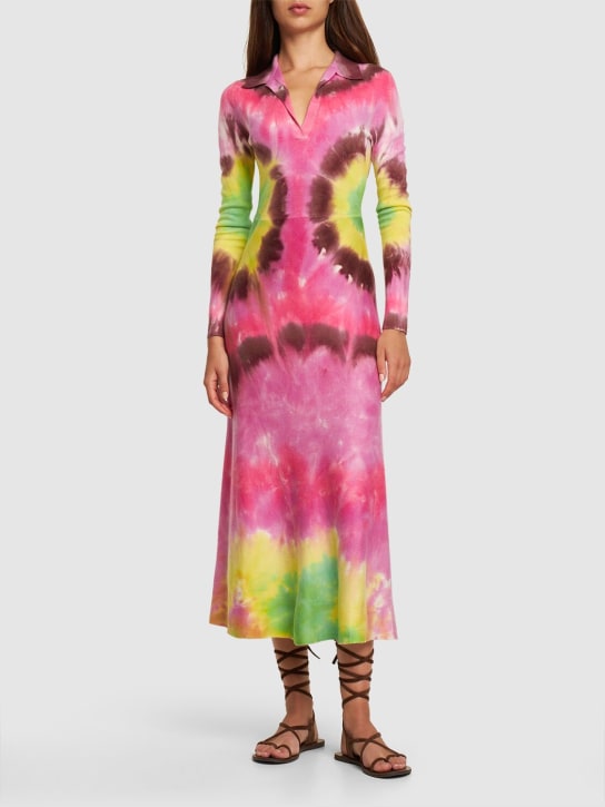 Gabriela Hearst: Beryl tie dye cashmere knit midi dress - Multicolor - women_1 | Luisa Via Roma
