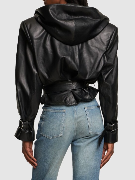 Alexandre Vauthier: Hooded leather jacket - women_2 | Luisa Via Roma