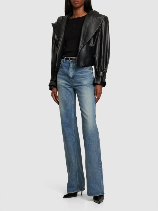 Alexandre Vauthier: Hooded leather jacket - women_1 | Luisa Via Roma