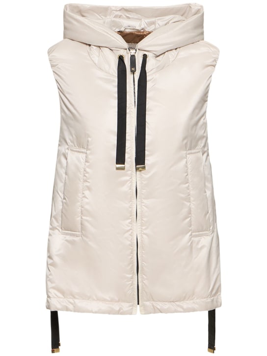 Max Mara: Greengo waterproof hooded padded vest - women_0 | Luisa Via Roma