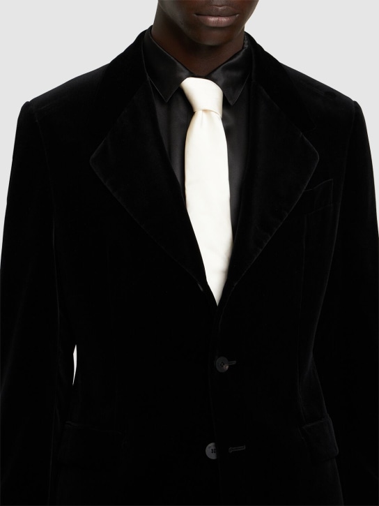Dolce&Gabbana: Cravatta in seta con logo - Bianco - men_1 | Luisa Via Roma