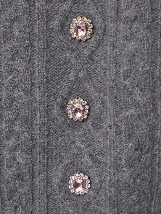 Rabanne: Maglia in lana e cashmere con cristalli - Grigio - women_1 | Luisa Via Roma