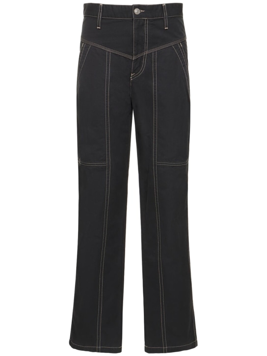 Marant Etoile: Denzel cotton wide pants - siyah - women_0 | Luisa Via Roma
