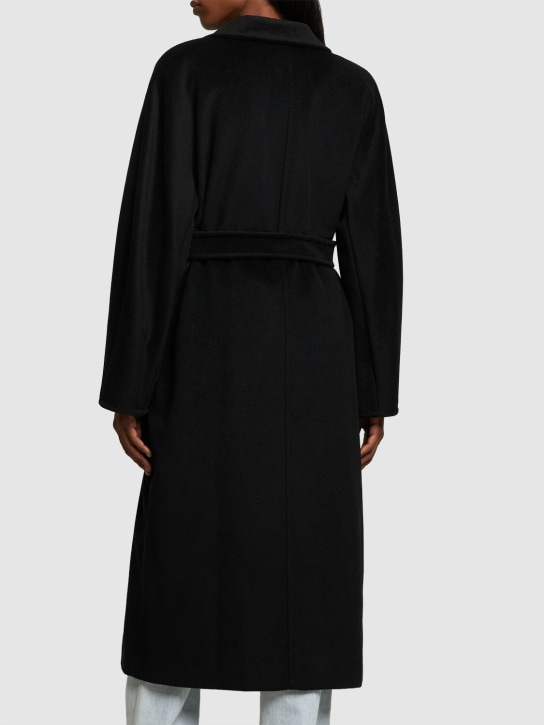 Max Mara: Madame double breasted wool long coat - women_3 | Luisa Via Roma