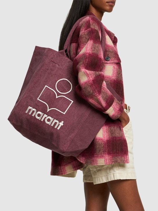 Isabel Marant: Yenky cotton tote bag - Mor - women_1 | Luisa Via Roma