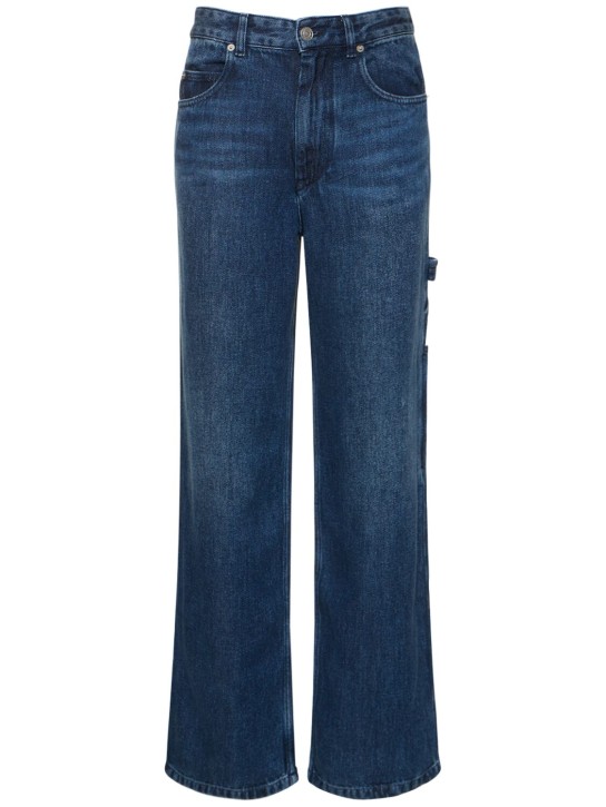 Marant Etoile: Jeans rectos de lyocell - Azul - women_0 | Luisa Via Roma