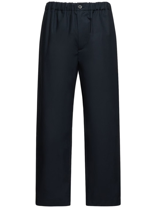 Jil Sander: Water repellent relaxed fit cotton pants - Midnight - men_0 | Luisa Via Roma