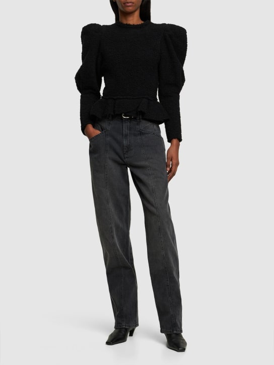 Isabel Marant: Gerade Jeans aus Baumwolldenim „Vetan“ - Schwarz Verblas - women_1 | Luisa Via Roma