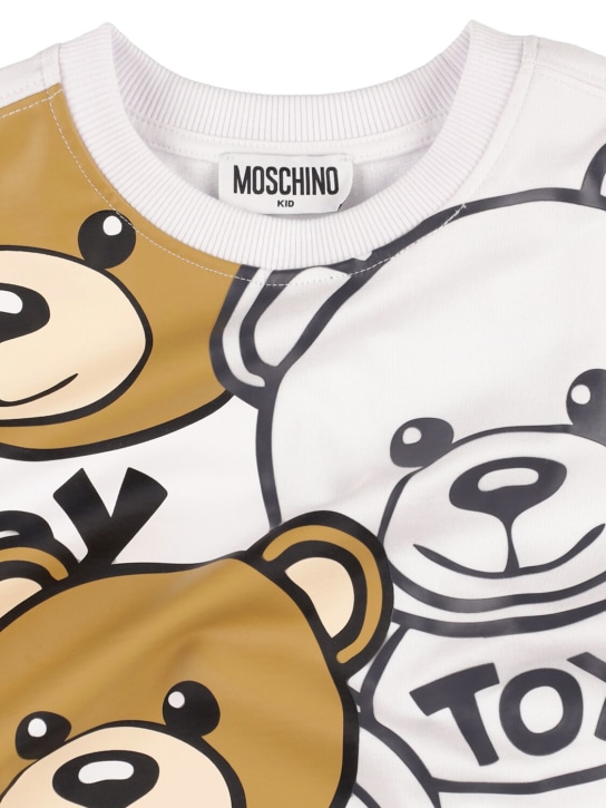 Moschino: Rubberized logo cotton blend sweatshirt - kids-girls_1 | Luisa Via Roma