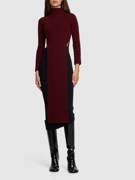 Patou: Knit turtleneck long sweater - Dark Red - women_1 | Luisa Via Roma