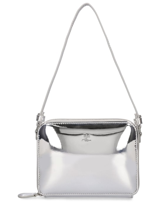 Courreges: Cloud mirrored leather shoulder bag - Silver - women_0 | Luisa Via Roma