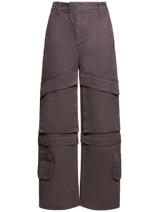Entire Studios: Wide leg cotton cargo pants - Kahverengi/Gri - men_0 | Luisa Via Roma