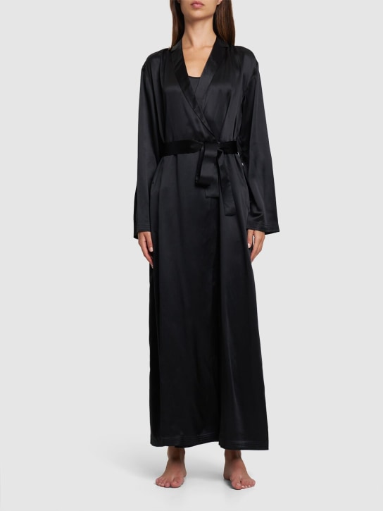 La Perla: Long silk robe - women_1 | Luisa Via Roma