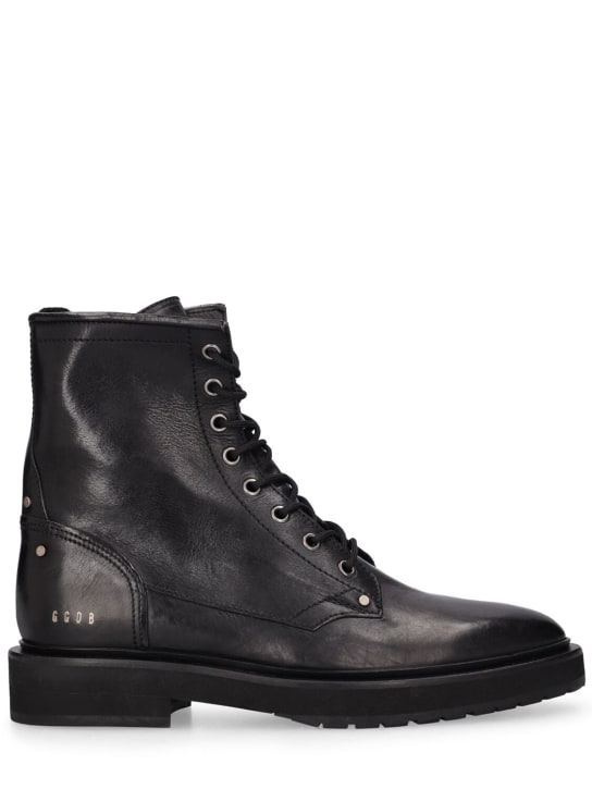 Golden Goose: 20mm Combat leather boots - Black - women_0 | Luisa Via Roma