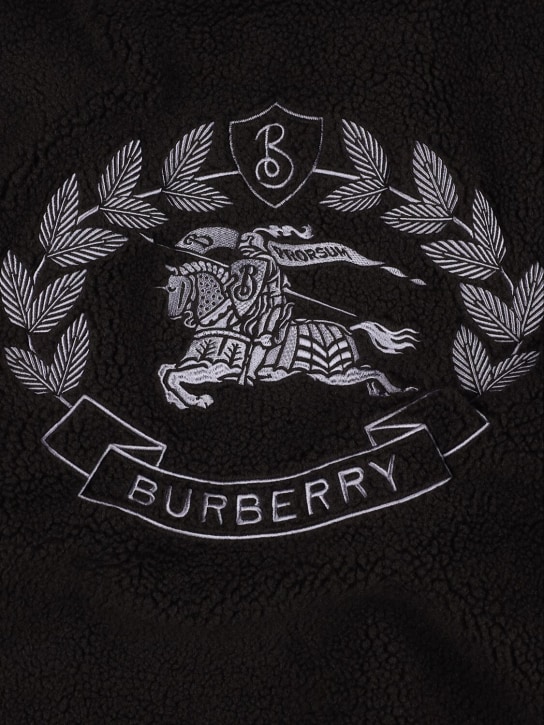 Burberry: Sudadera de tejido techno con capucha - Negro - kids-girls_1 | Luisa Via Roma