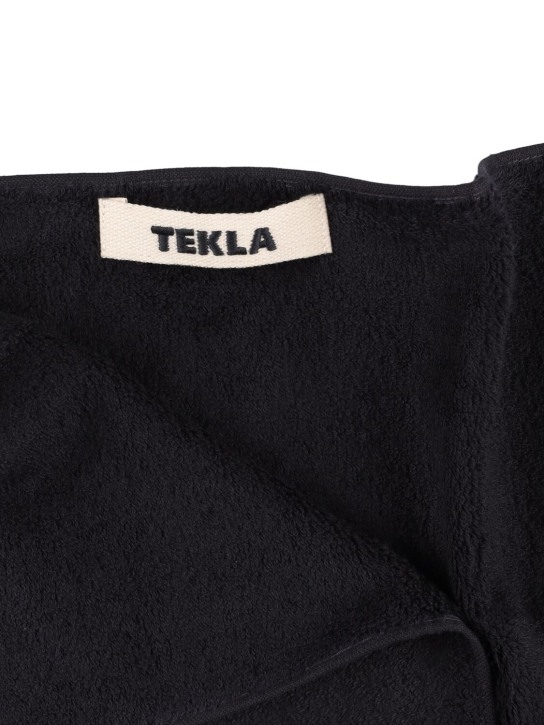 Tekla: Set of 3 organic cotton towels - Black - ecraft_1 | Luisa Via Roma