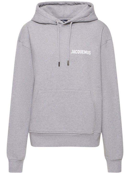 Jacquemus: Le Sweatshirt棉质平纹针织连帽卫衣 - 灰色 - women_0 | Luisa Via Roma