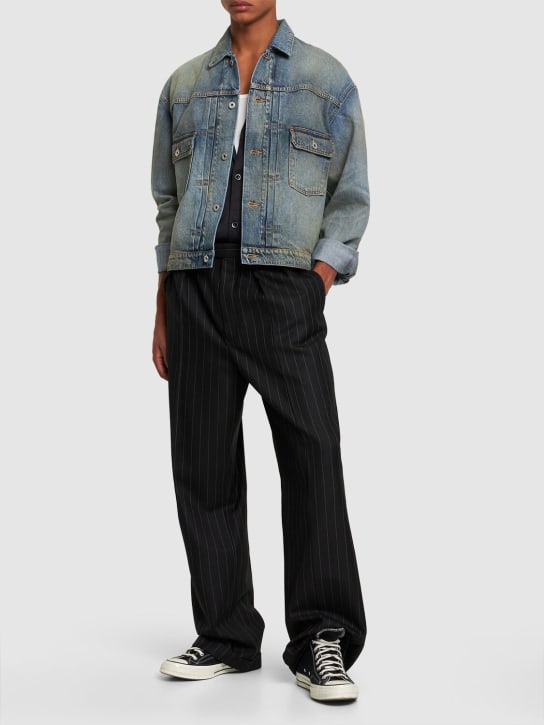 Kenzo Paris: Cotton denim jacket - Mavi - men_1 | Luisa Via Roma