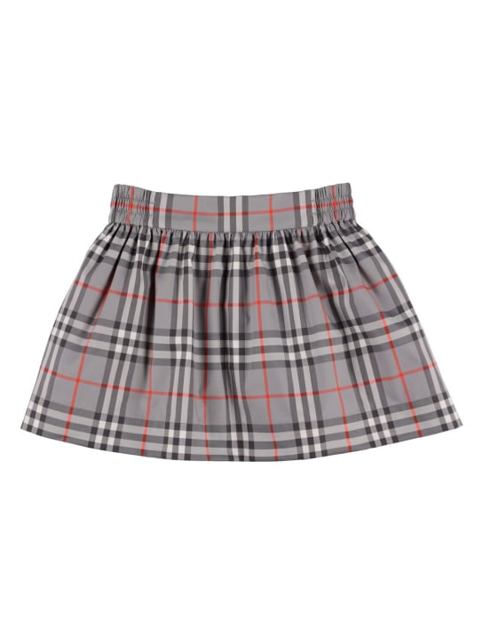 Burberry: Check print cotton blend skirt - Beige - kids-girls_0 | Luisa Via Roma