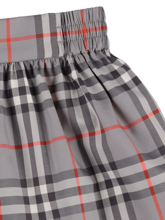 Burberry: Check print cotton blend skirt - Beige - kids-girls_1 | Luisa Via Roma
