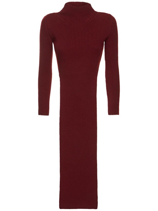 Patou: Knit turtleneck long sweater - Dark Red - women_0 | Luisa Via Roma