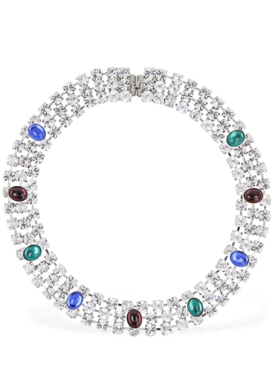 Alessandra Rich: Crystal necklace - Crystal/Multi - women_0 | Luisa Via Roma