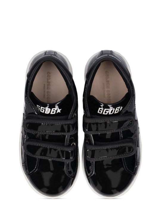 Golden Goose: June patent leather strap sneakers - Black - kids-girls_1 | Luisa Via Roma