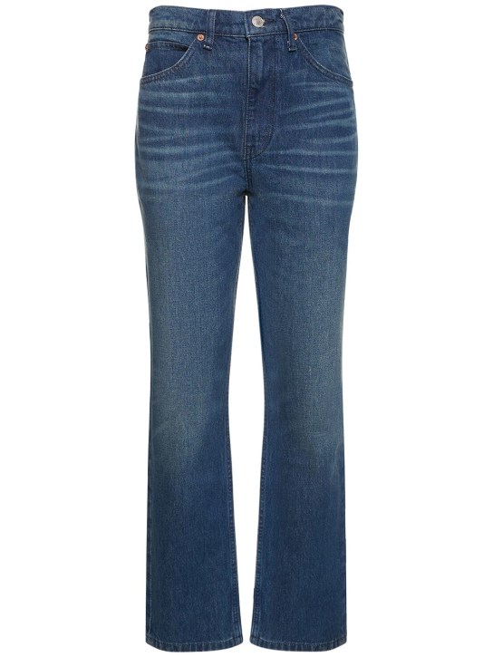 RE/DONE: Jeans dritti 70s in denim di cotone - Blu - women_0 | Luisa Via Roma