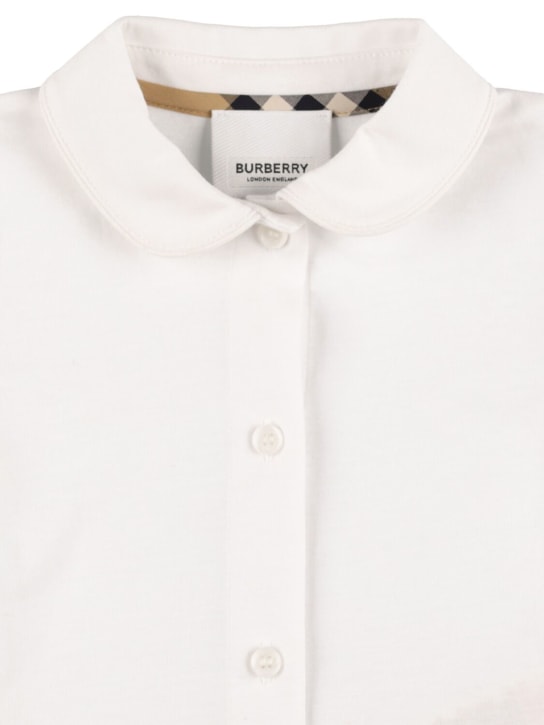 Burberry: Check print cotton shirt, pants & hat - Beige - kids-boys_1 | Luisa Via Roma
