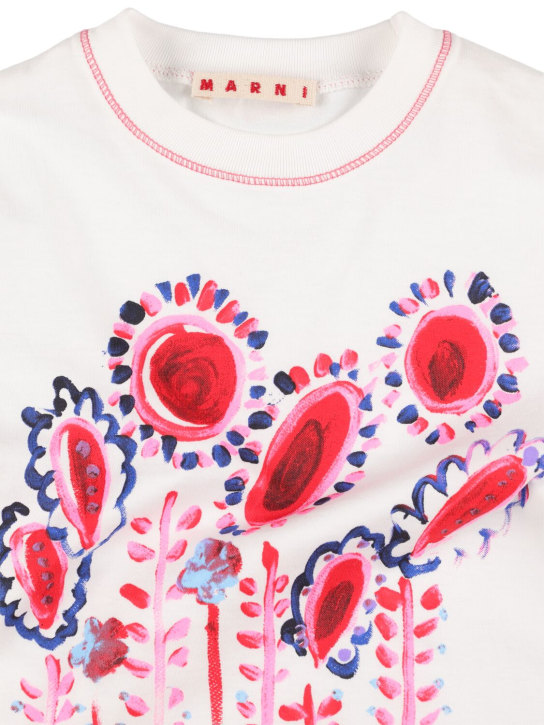 Marni Junior: Floral printed cotton t-shirt - Multicolor - kids-girls_1 | Luisa Via Roma